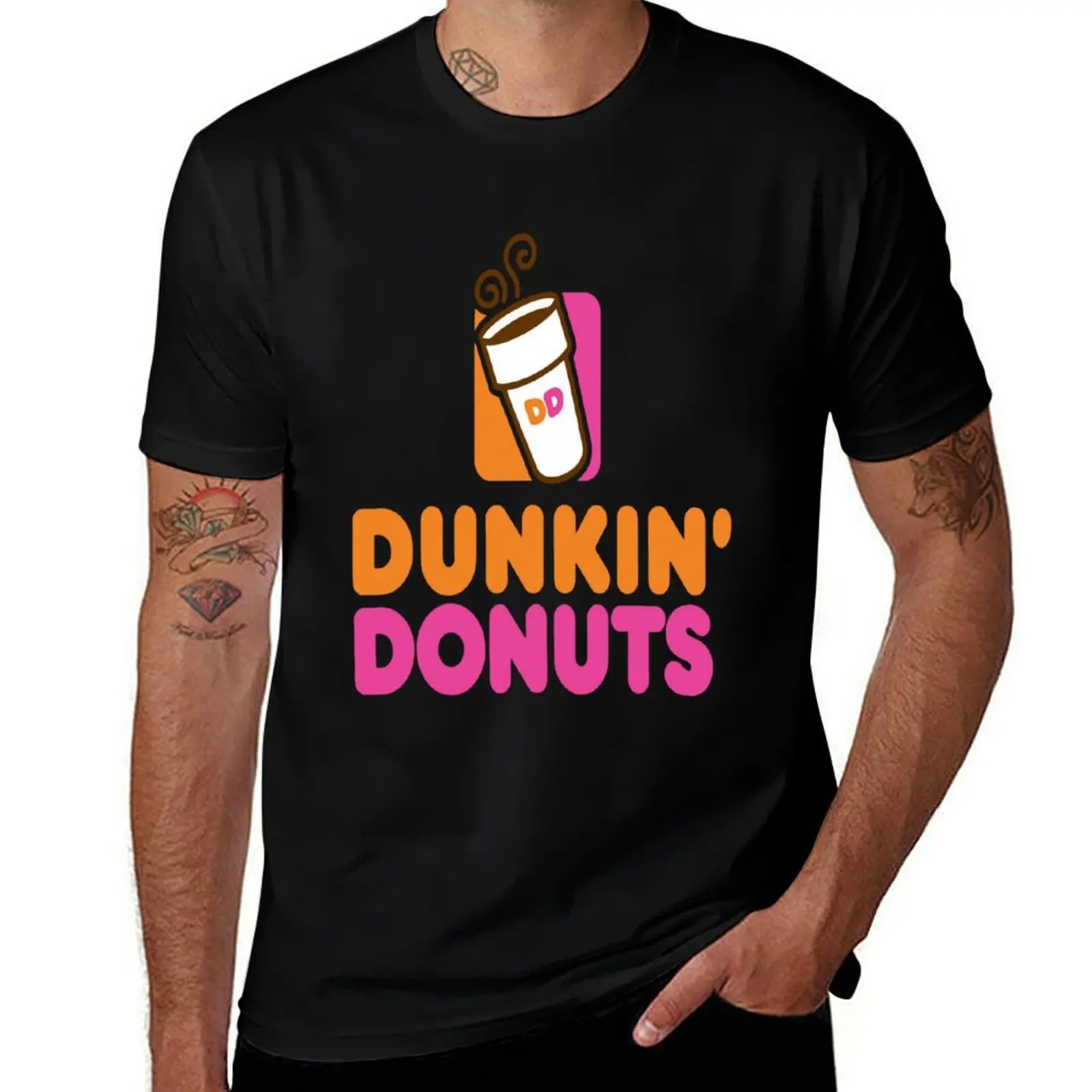 DUNKIN DONUTS T-Shirt Casual Breathable Short Sleeve Top T-Shirt