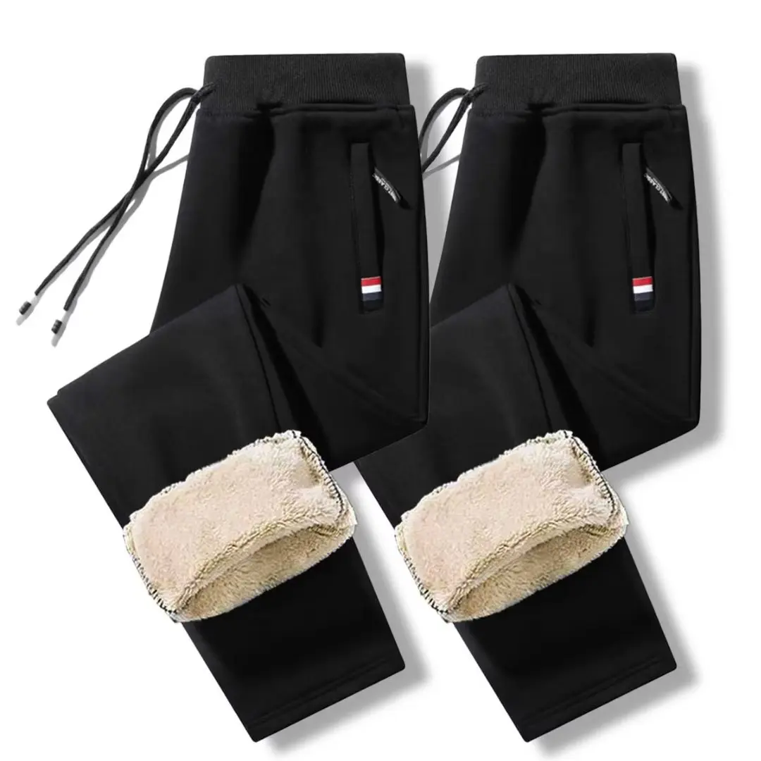Thickened Lamb Velvet Women's Cotton Pants Winter Warm Outdoor Sports Snowy Leisure Trousers Fleece Lined Casual Straight Leg