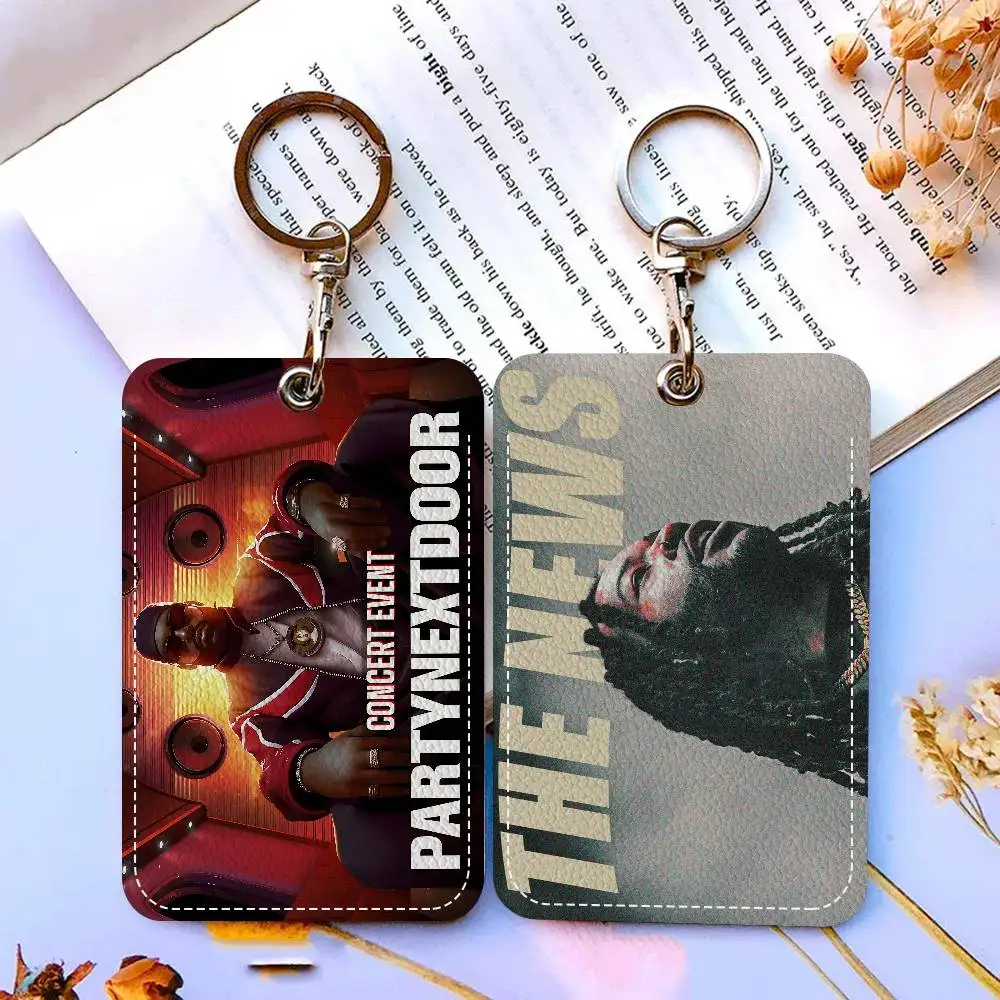 Popular Singer P-Partynextdoor Keychain With Access Card Holder, Bus Pass & Meal Card ID Bank Card Protective Case For Security