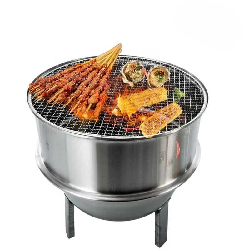 Stainless Steel Smokeless Multifunctional Barbecue Charcoal Oven Outdoor Camping Cooking Supplies Accessories Household Stove