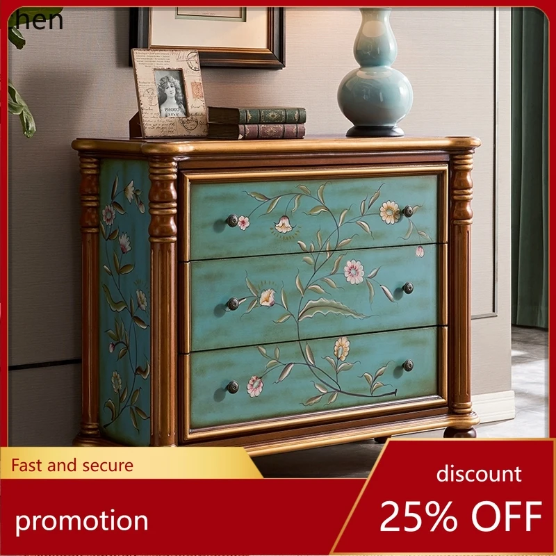 

ZML Solid Wood Chest of Drawers Hallway Cabinet Entryway Cabinet Storage Organizer Painted Bedroom Storage