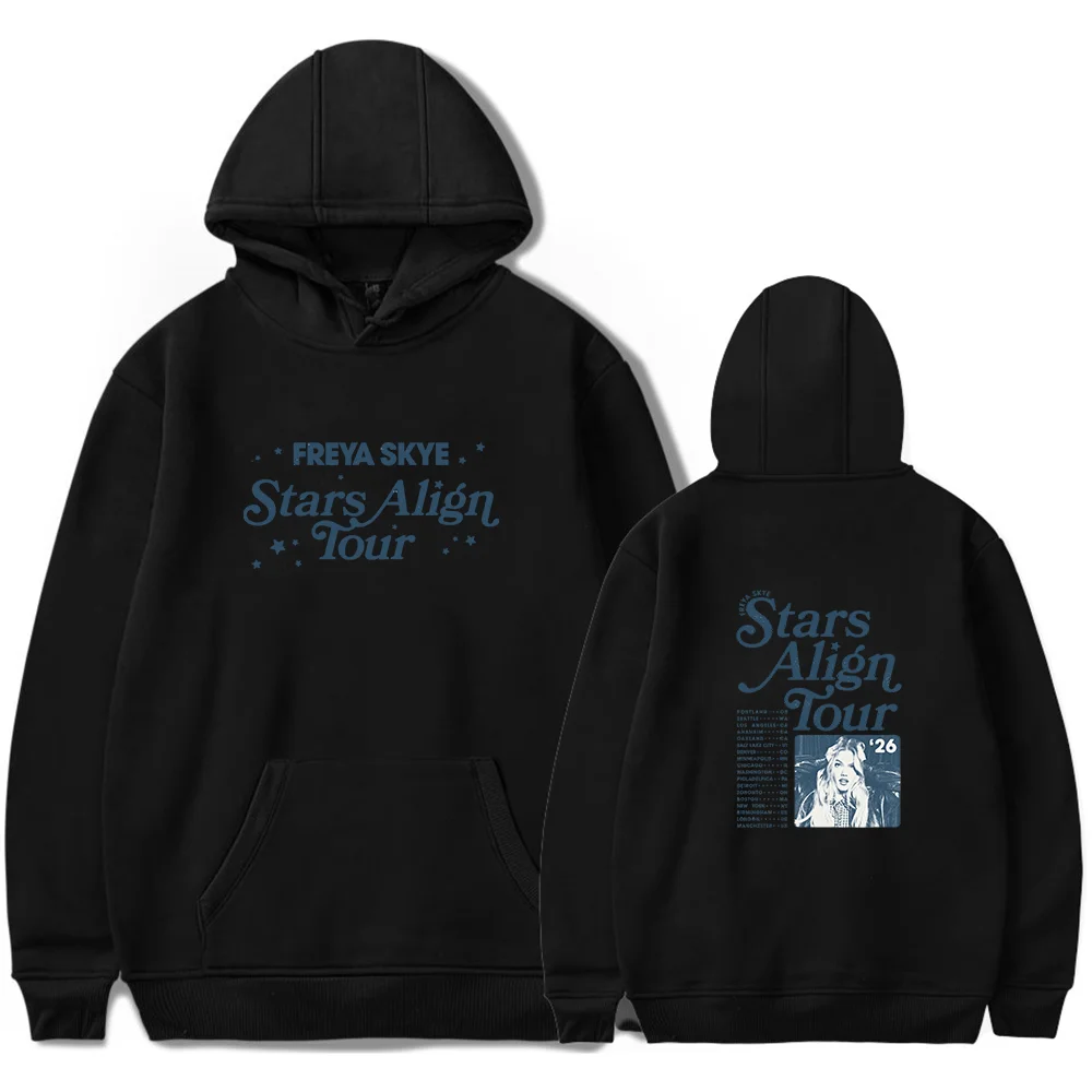 Freya Skye 2026 Stars Align TOUR merch hoodie Unisex retro fashion long sleeved hooded sweatshirt sportswear