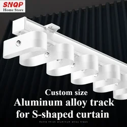 Customize Size Aluminum alloy track for S-shaped curtain Thicken Single Double Rail Ceiling Side Installation With Accessories