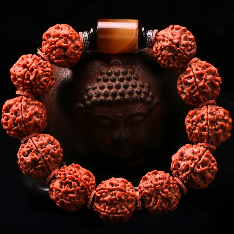 

Factory Direct Sales Nepal Rudraksha Bracelet Bracelet Corpulent Jingang Bodhi Five Faces High Density Collectables-Autograph Ro