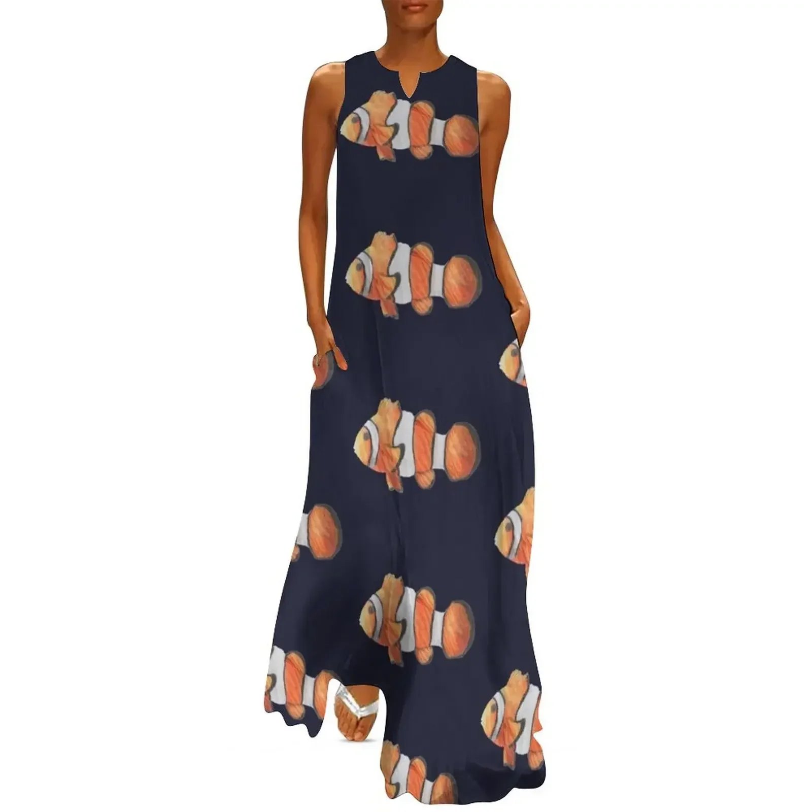 

Clownfish - Pencil Drawing - Kathleen Stuart Art Long Dress Women's skirt women's elegant loose dresses dress summer Dress