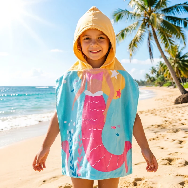 Summer baby and children's bathrobes sports quick drying absorbent wipes portable travel beach towels