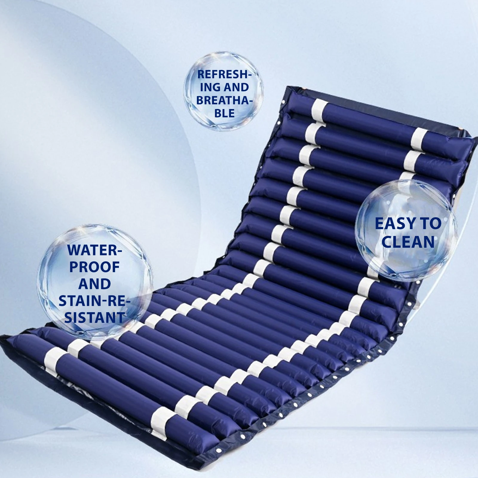 Coprimaterasso alternativo a pressione d'aria, coprimaterasso con soluzione per la prevenzione dei dolori del letto con pompa a 6 impostazioni, imbottitura impermeabile