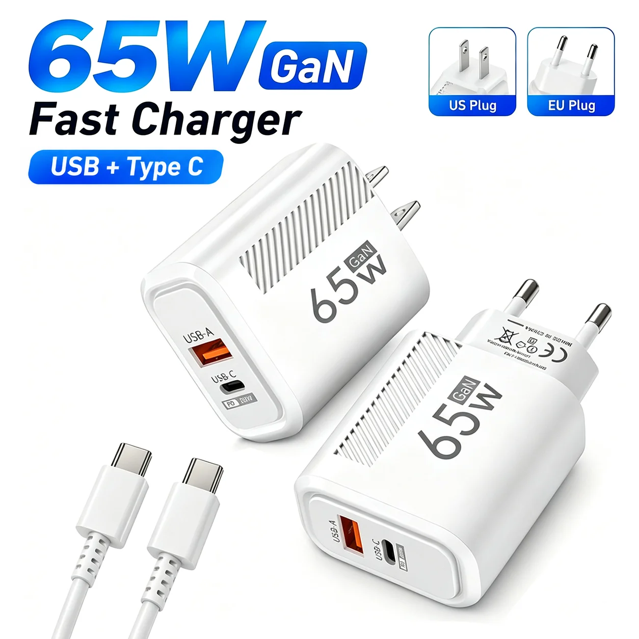 Samsung 65W GaN USB-C Charger Fast Charging Type C Charger QC 3.0 Mobile Phone Adapter For iPhone 16 Huawei Samsung Xiaomi Wall Charger - Aliexpress Deal