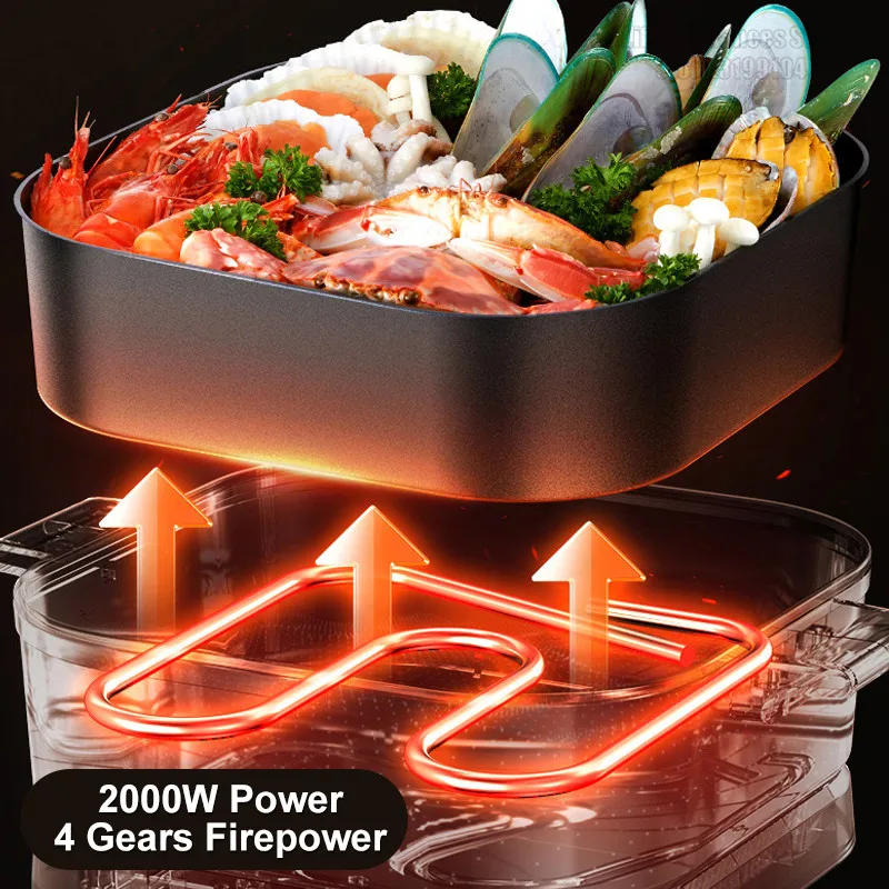 Joyoung G115 Double Flavor Hot Pot 2000W Power Detachable Induction Pan 8CM Depth 6L Non-stick Stew Fry Multi Electric Cooker