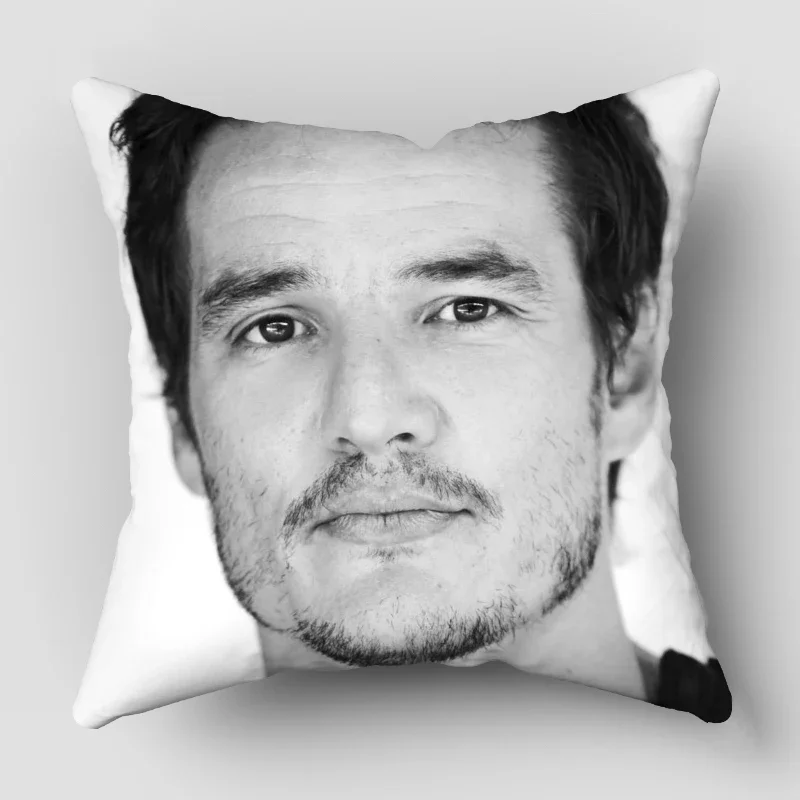 New Pedro Pascal Pillow Cover Bedroom Home Office Decorative Pillowcase Square Zipper Pillow Cases 45X45CM Satin Soft No Fade