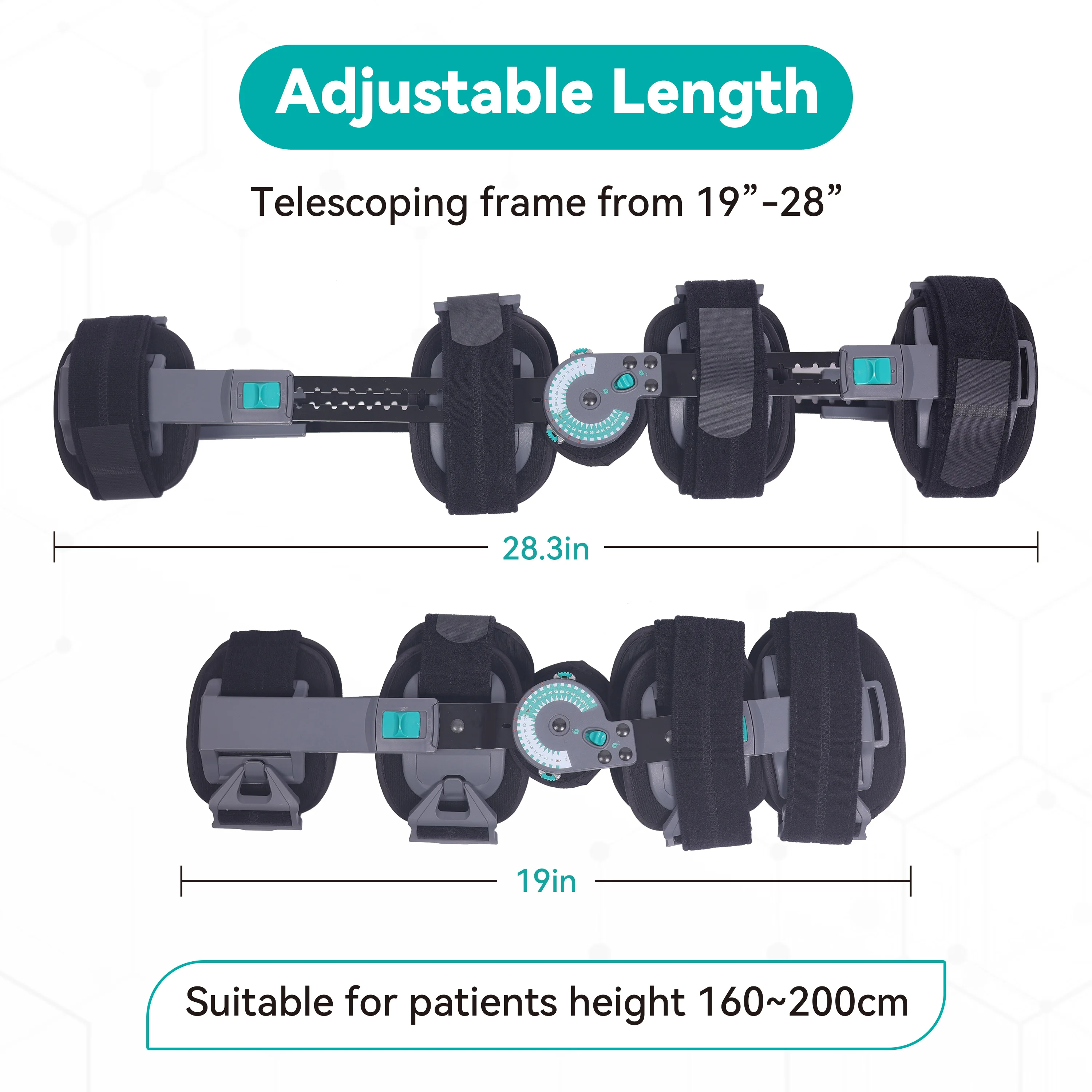 Hinged Knee Brace Rom, Knee Support for Torn ACL, MCL, PCL, Meniscus Tear, Surgery Recovery, Adjustable Post Op Knee Immobilizer