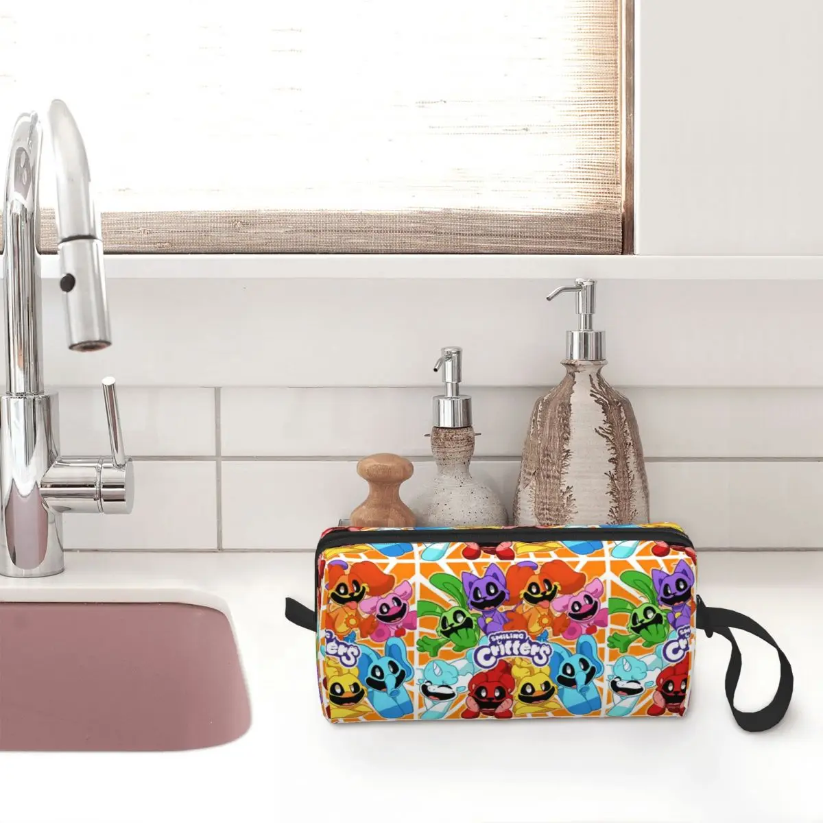 Smiling Critter Animal Game Cosmetic Bag for Women Makeup Bags Travel Water Resistant Toiletry Bag Organizer Merch