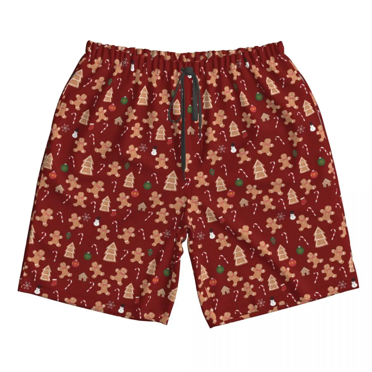 

Christmas Gingerbread Cookies Trunks Beach Board Shorts Casual Quick Dry Swim Summer Men Pants