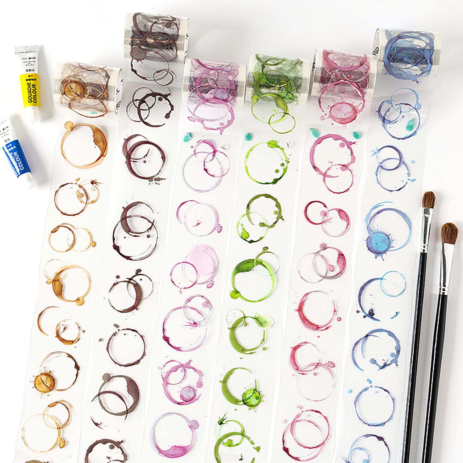 2 paquetes/lote de cinta PET decorativa retro bonita de la serie de burbujas de color agua