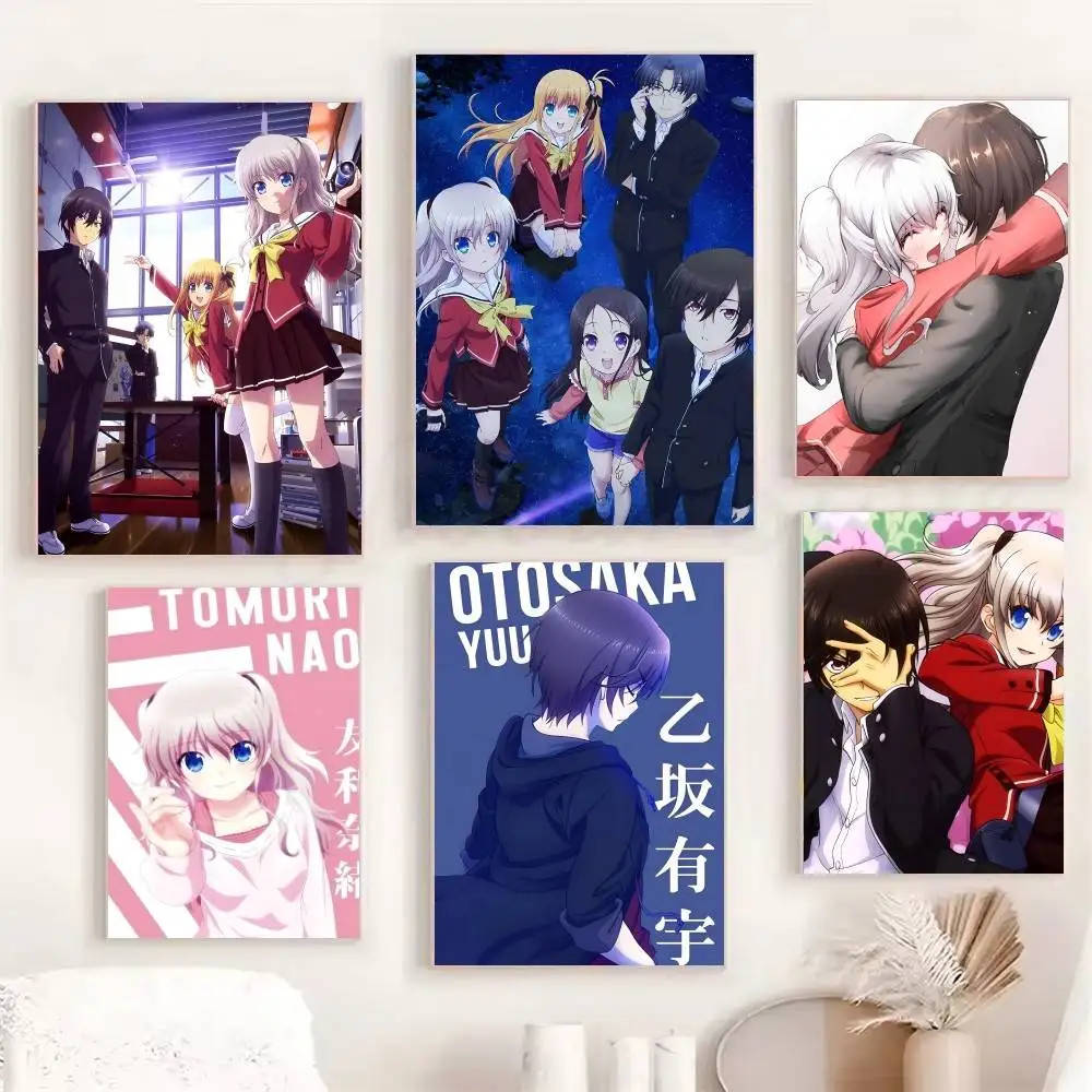 Classic Anime Charlotte Posters Fancy Wall Sticker for Living Room Bar Decoration Wall Decor