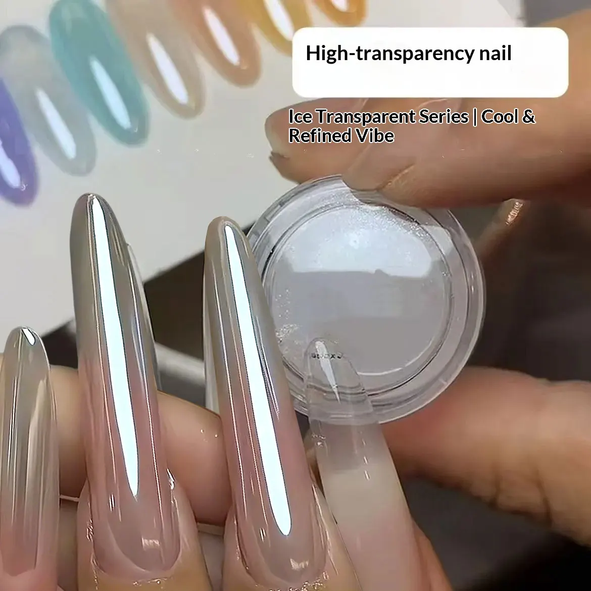 1jar High Gloss Plating Nail Powder Bright White Mirror Effect Nail Art Pigment Moonlight  Nail Rubbing Dust Nail Decora 0.3g