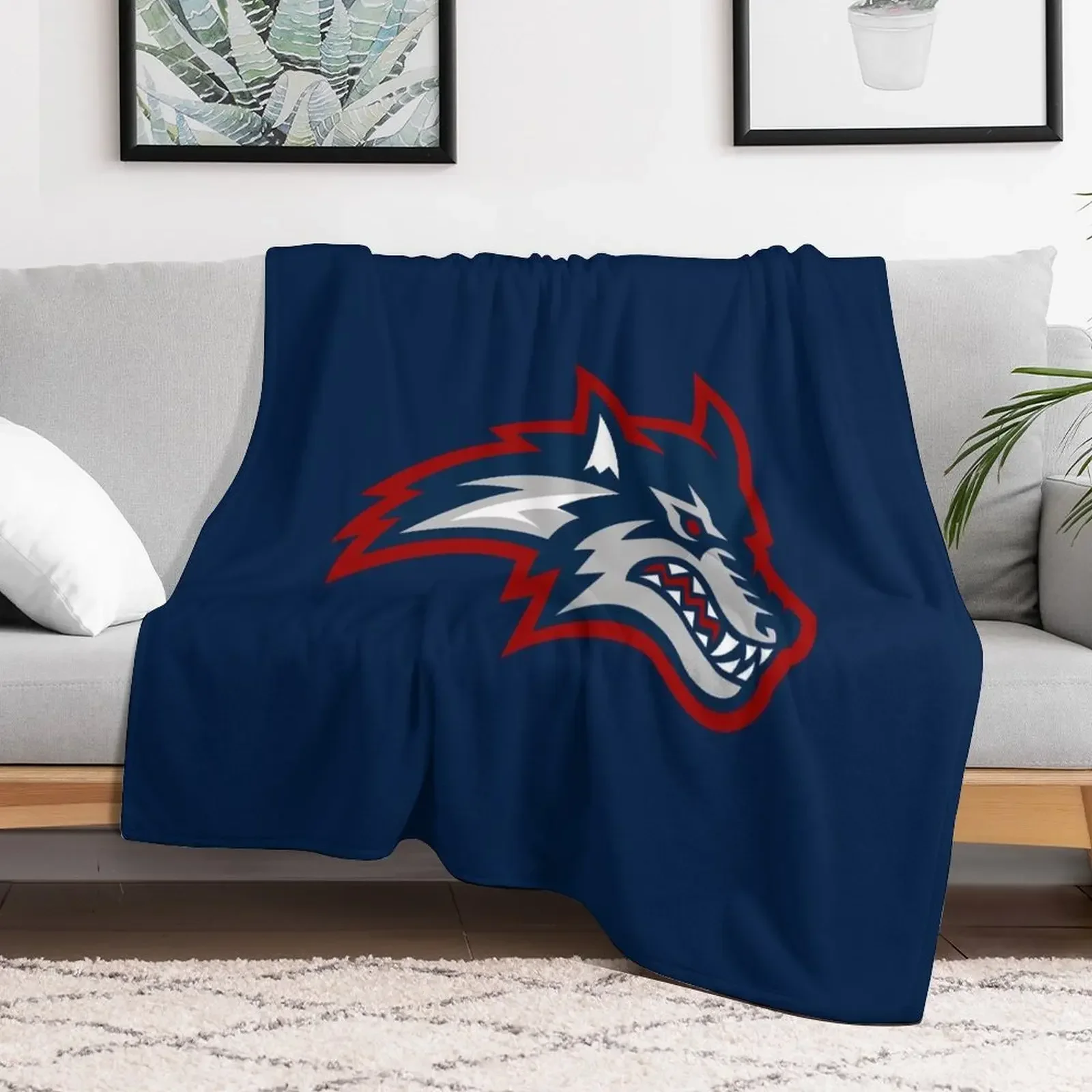 the Seawolves-Stony Brook-icon Throw Blanket blankets ands Soft Hairy Blankets