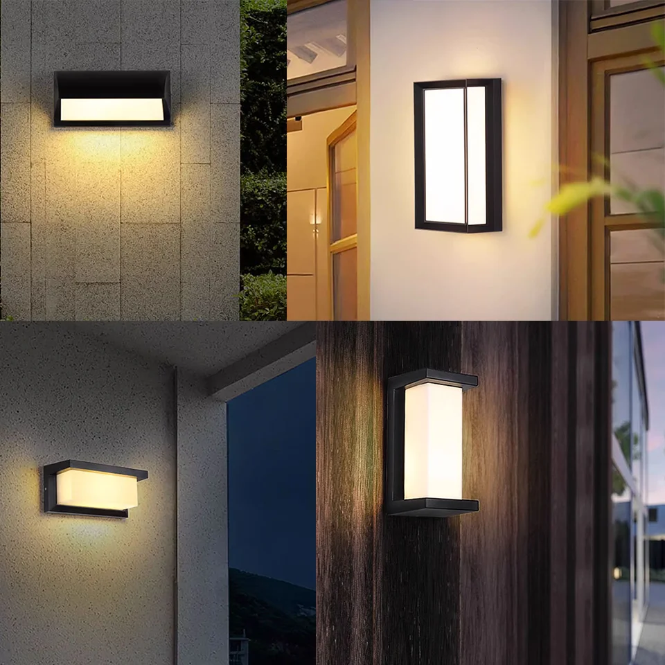 Lampada da parete per esterni a LED Lampada da parete Sensore di movimento 85-265V 16W10W Impermeabile moderna per interni Casa Balcone Percorso Portico Decorazione del giardino