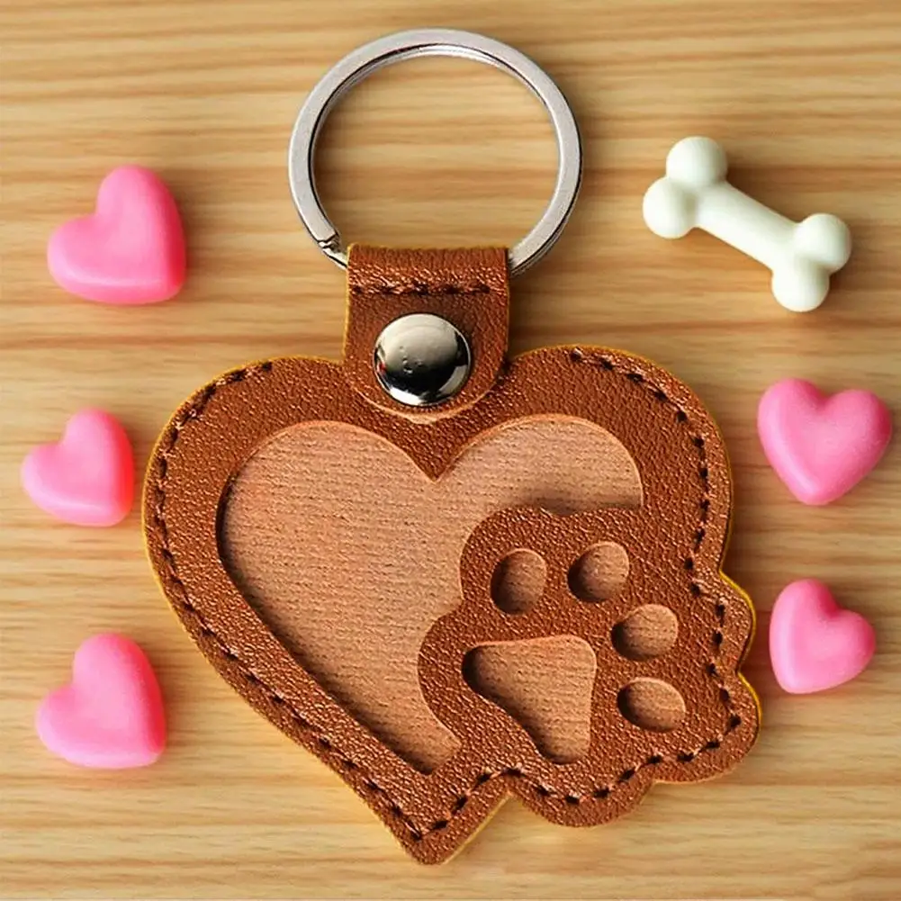 الحيوانات الأليفة تخزين الشعر المفاتيح الجلود القط باو شكل لسلاسل مفاتيح السيارة الحيوانات الأليفة جمع هدية اكسسوارات الديكور #4