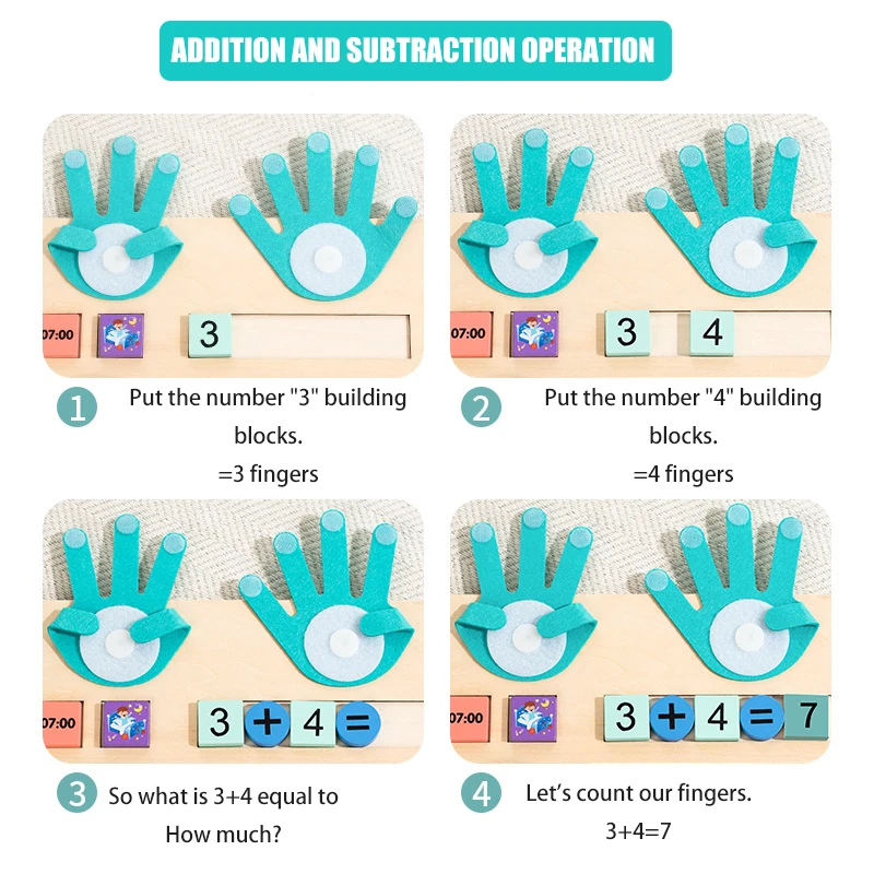 ของเล่นเสริมพัฒนาการเด็กแบบมอนเตสซอรี่ สำหรับการเรียนรู้คณิตศาสตร์เบื้องต้น ฝึกการบวก ลบ ด้วยนิ้วมือ เสริมสร้างการเรียนรู้ด้านความคิดและการเรียนรู้ทางปัญญา