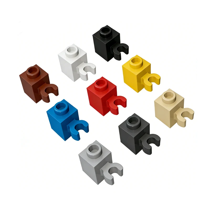 55pcs MOC compatible 60475 building block parts 30241 1x1 with connecting horizontal clamp brick DIY children's toy
