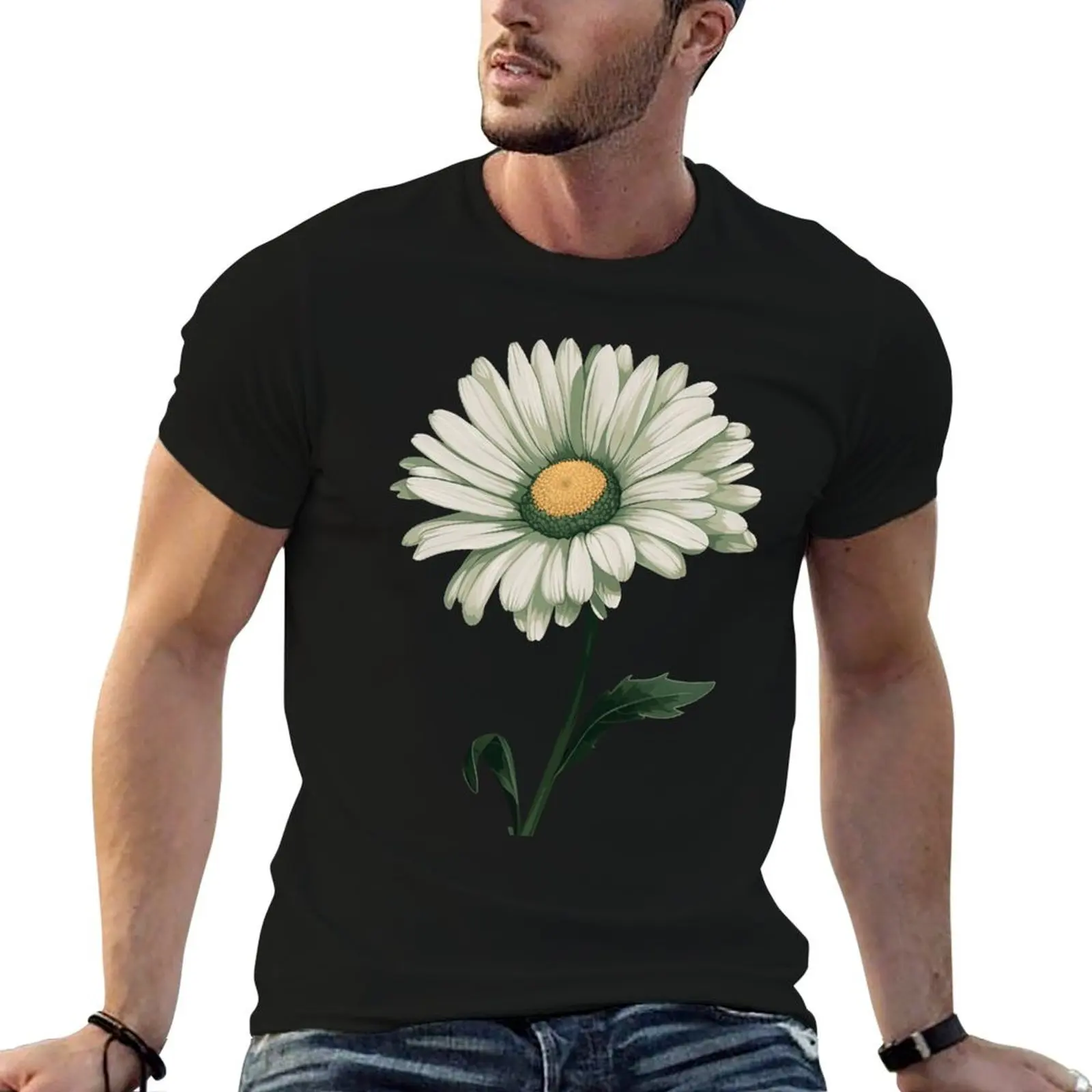 100 Daisy man camiseta personalizada de algodão para camiseta por cento camisa camiseta