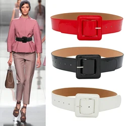 Designer Belts For Women High Quality Patent Leather Female Black Corset Belt 5cm Waistband Red Y2K Cummbunds White
