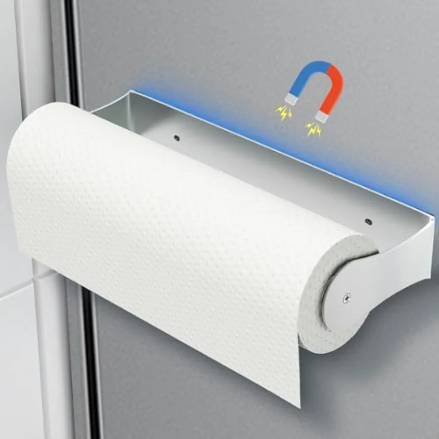 

Magnetic Paper Towel Holder for Fridge Magnet Paper Towel Holder for Kitchen Refrigerator Rv Grill Camping Stainless Steel Silv