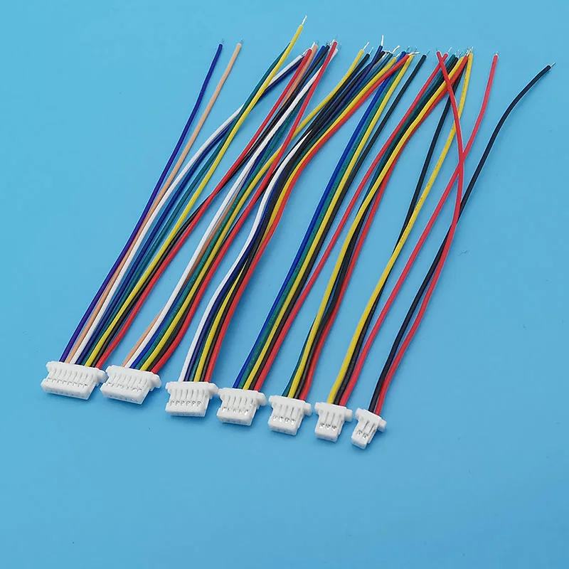 5Pcs Mini JST SH 1.0mm Pitch Single Female Socket Wire Cable Connector 2 3 4 5 6 7 8 Pin SH1.0 Terminal Plug 10CM 28AWG Wires