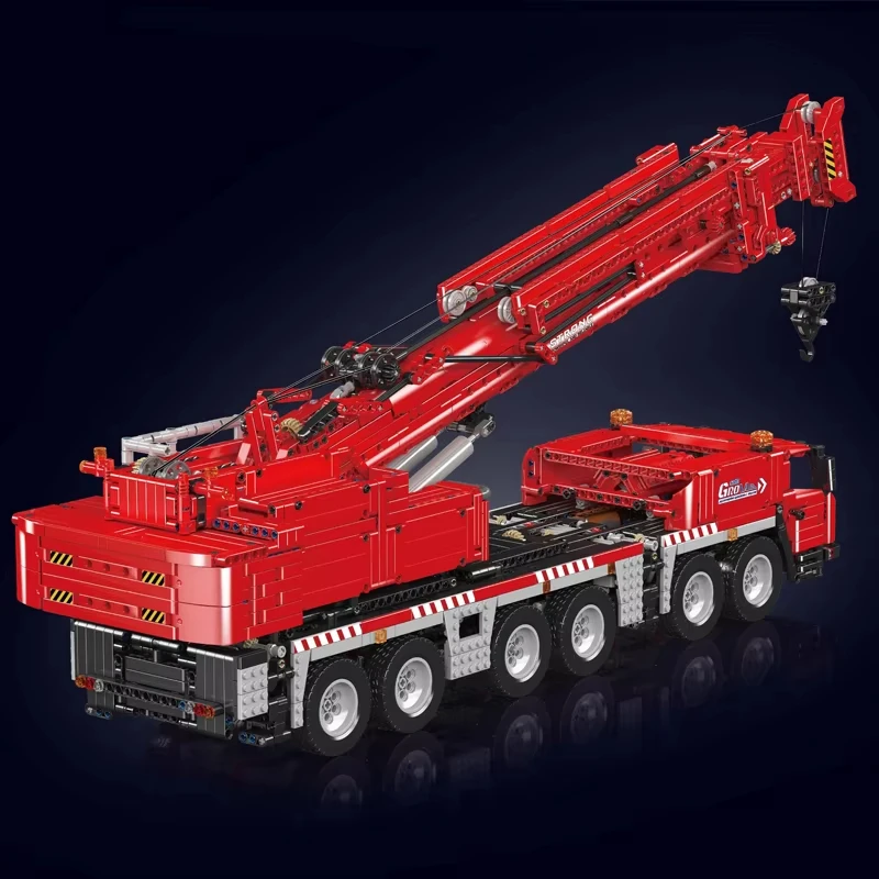 Novo 4566 pçs controle remoto técnico grove gmk guindaste bloco de construção montagem caminhão vermelho modelo tijolos brinquedos para crianças presentes 17065