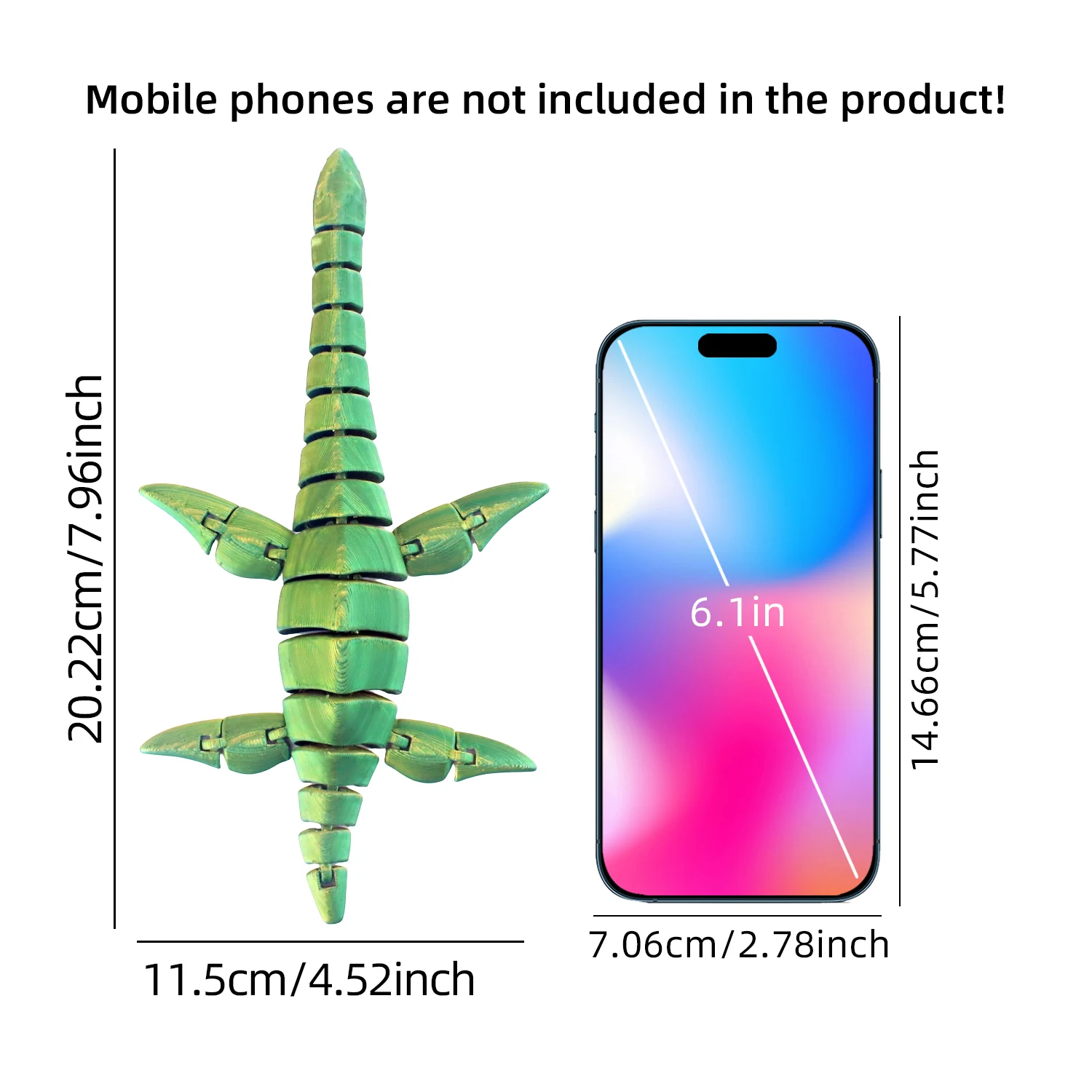 تنين طويل العنق مطبوع ثلاثي الأبعاد، لعبة متحركة مشتركة، زخرفة تنين جديدة، هدية مزخرفة