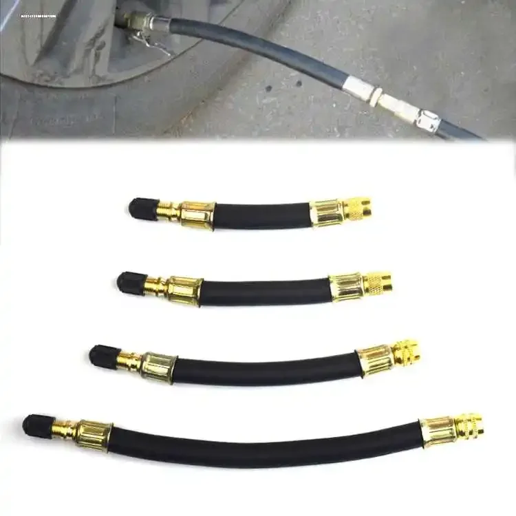 

Tire Inflator Extension Hose Rubber Leakproof Extension Hose For Valve Solid Brass Adapter Pump Up Extension Tube For Cars