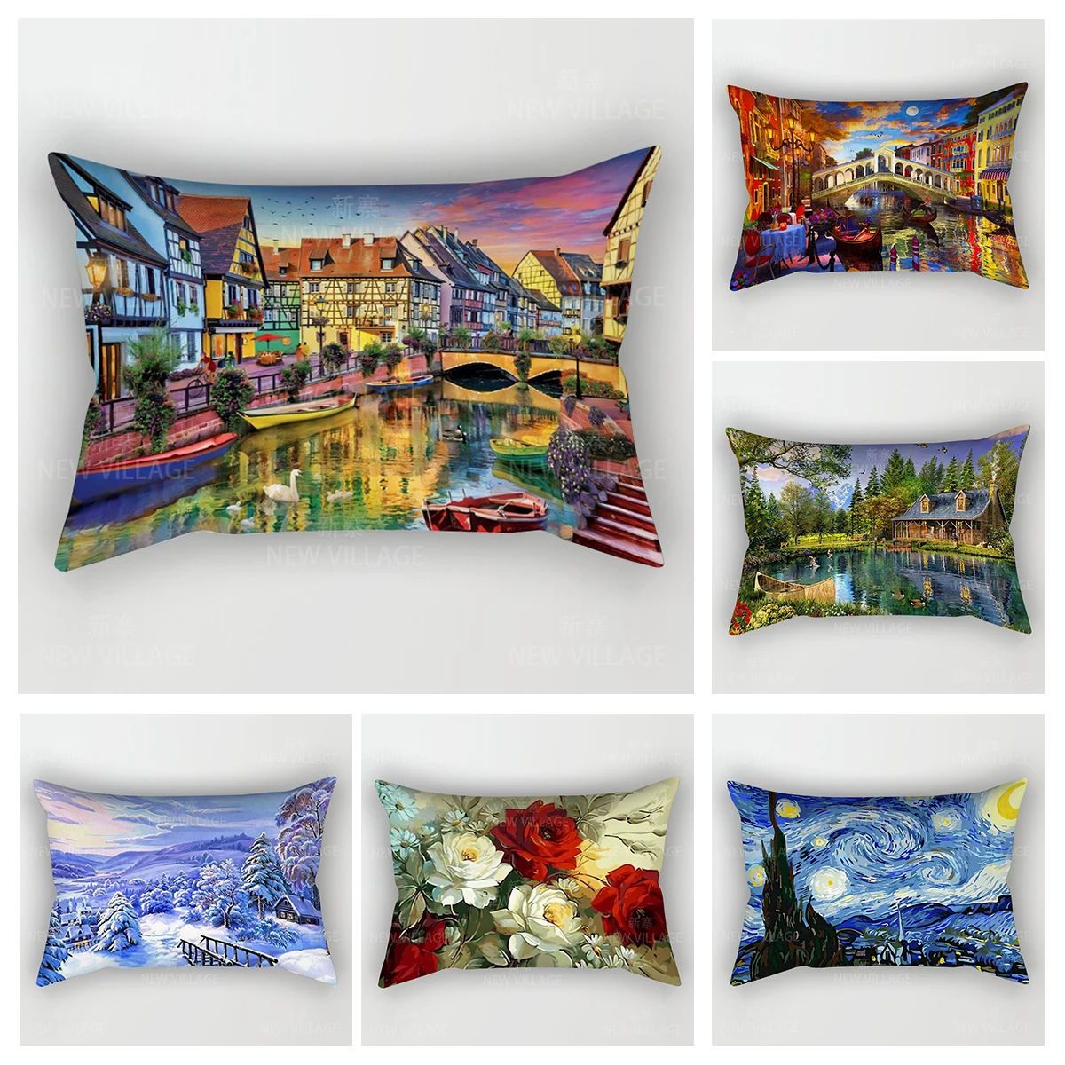 Home autumn decoration Oil painting style pillow cushion cover decorations throw pillow cover 30*50 pillowcase 30x50 40x60 50*70