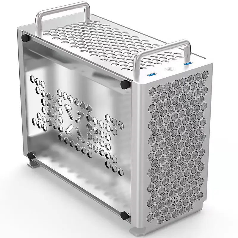 

Полностью алюминиевый портативный маленький корпус ITX с двумя ручками B2, источник питания SFX, мини-A4 с воздушным охлаждением, минималистичный корпус для настольного компьютера