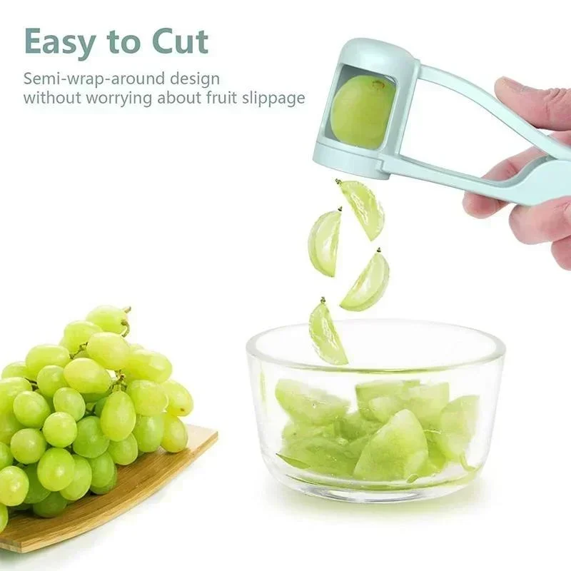Cortador de Tomate e Ferramenta para Uvas, Divisor de Frutas para Salada, Utensílio para Crianças, Pequenos Acessórios de Cozinha, Gadget de Corte para Bebês