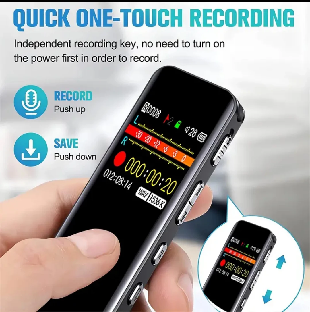 Digital Voice Recorder 16GB Voice Recorder with Playback for Lectures - USB Rechargeable Dictaphone Upgraded Small Tape Recorder