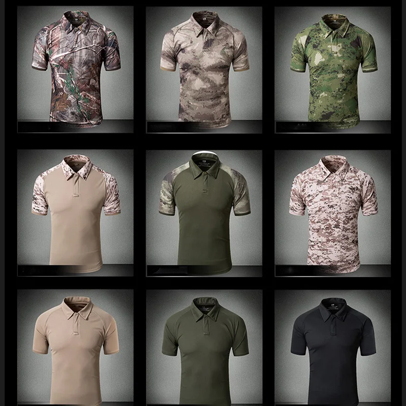 

Men's Military Breathable Pullover Summer Sports Tees Quick Dry Tactical T-shirt Camping Hiking Climbing Casual Cargo Shirts
