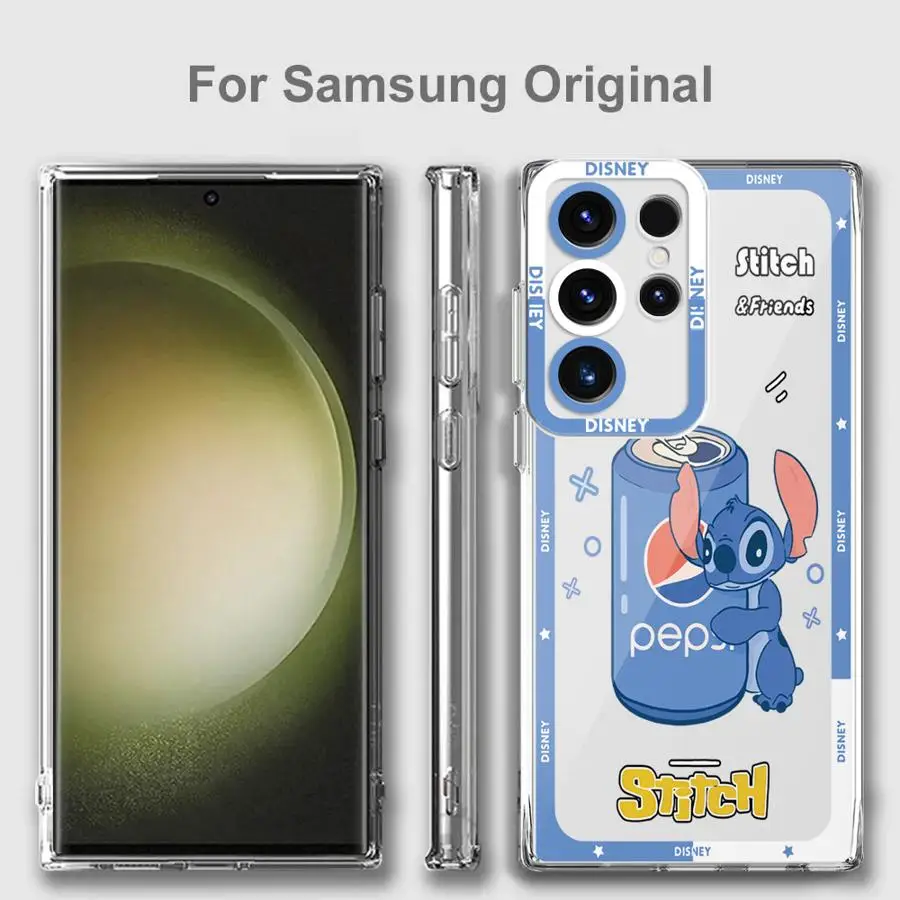 Чехол Cartoon Disney Stitch для Samsung Galaxy S24 Ultra S20 FE S21 S22 S23 Ultra FE S10 Plus Note 20 Ultra 10 Plus Clear Soft