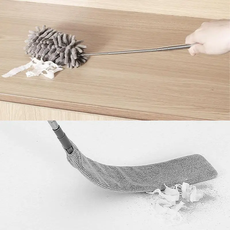 Feather Duster Extendable Retractable Ceiling Cleaning Feather Duster 360-Degree Bending Design Dust Removing Tool For Bathroom