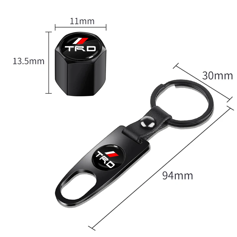 سلسلة مفاتيح لتصفيف السيارة مع أغطية صمامات الإطارات التلقائية لـ TRD Toyota Corolla Yaris Aygo GT86 Prius RAV4 CHR Camry Auris