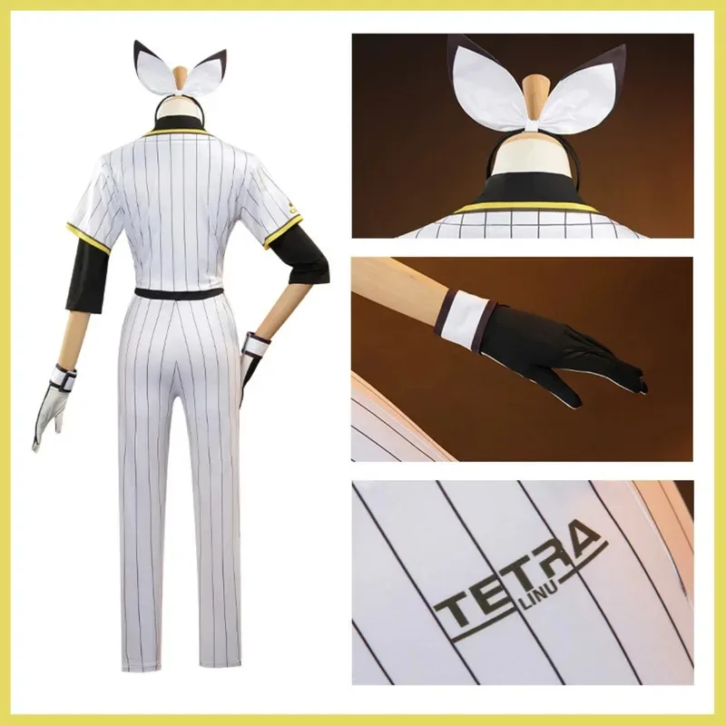 

CyGame NIKKE: Богиня Победы Blanc Косплей Костюм Белые Полосы Бейсбольная Униформа Парик Женский Сексуальный Карнавальный Костюм Хэллоуина