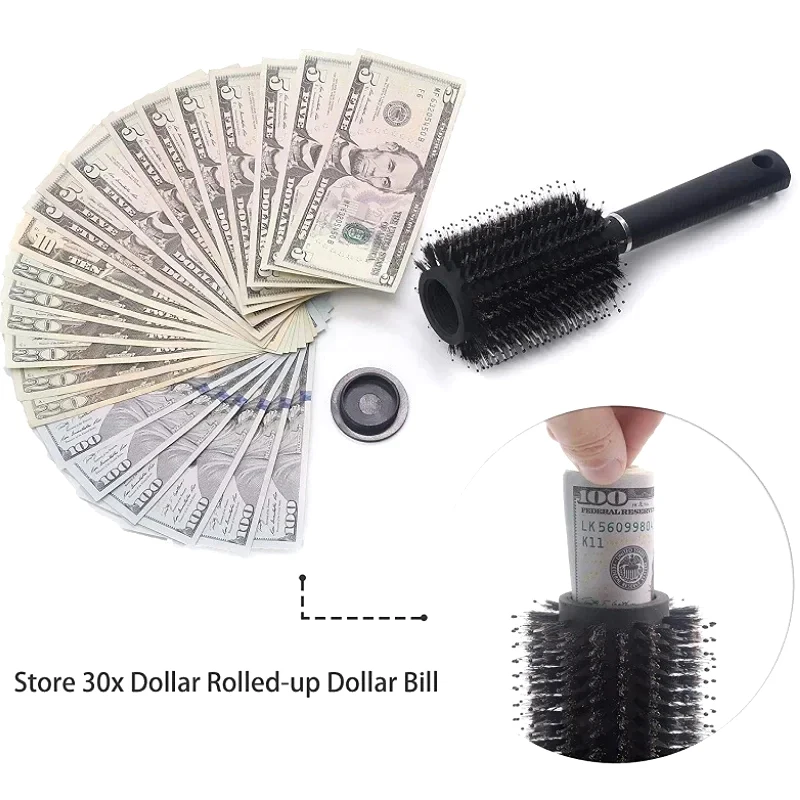 1pc Hair Brush Comb Diversion Stash Safe Hidden Compartment Money Jewelry Secret Box Brush Perfect For Travel Home