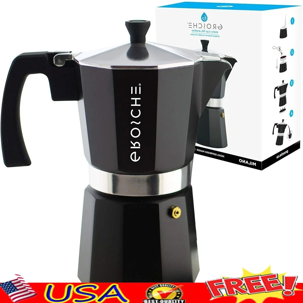 

Milano Moka Pot Stovetop Espresso Maker 12 Cup Coffee Percolator Manual Easy Use Gas Electric Compatible Italian Design