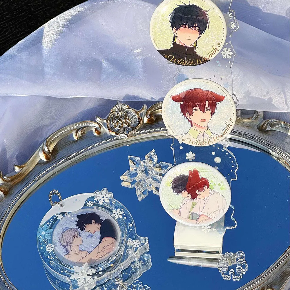 Wavy Acrylic Badge Display Stand, Dreamy Anime Pin Holder Photo Frame, Desktop Ornament for Collectible Badges
