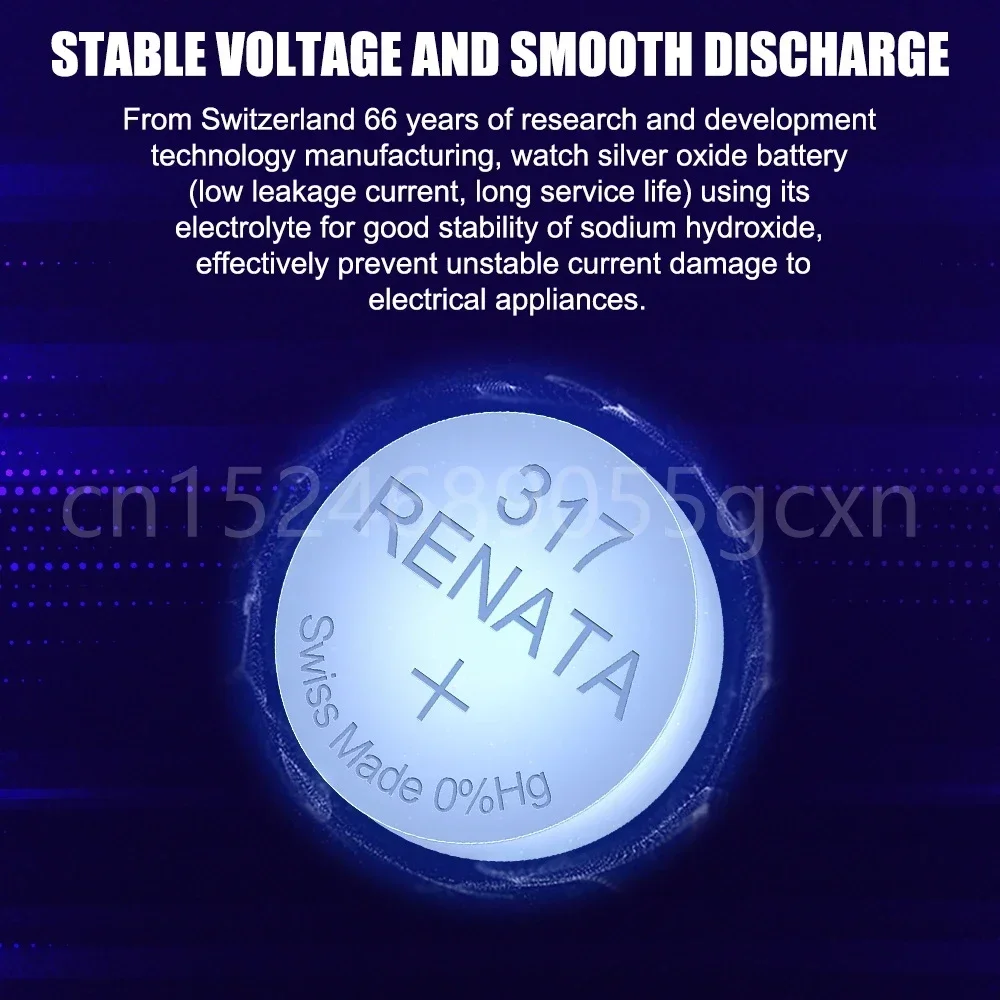 Original Renata 317 SR516SW D317 V317 SR62 1.55V Silver Oxide Watch Battery for Scale Watch Swiss Made Button Coin Cell