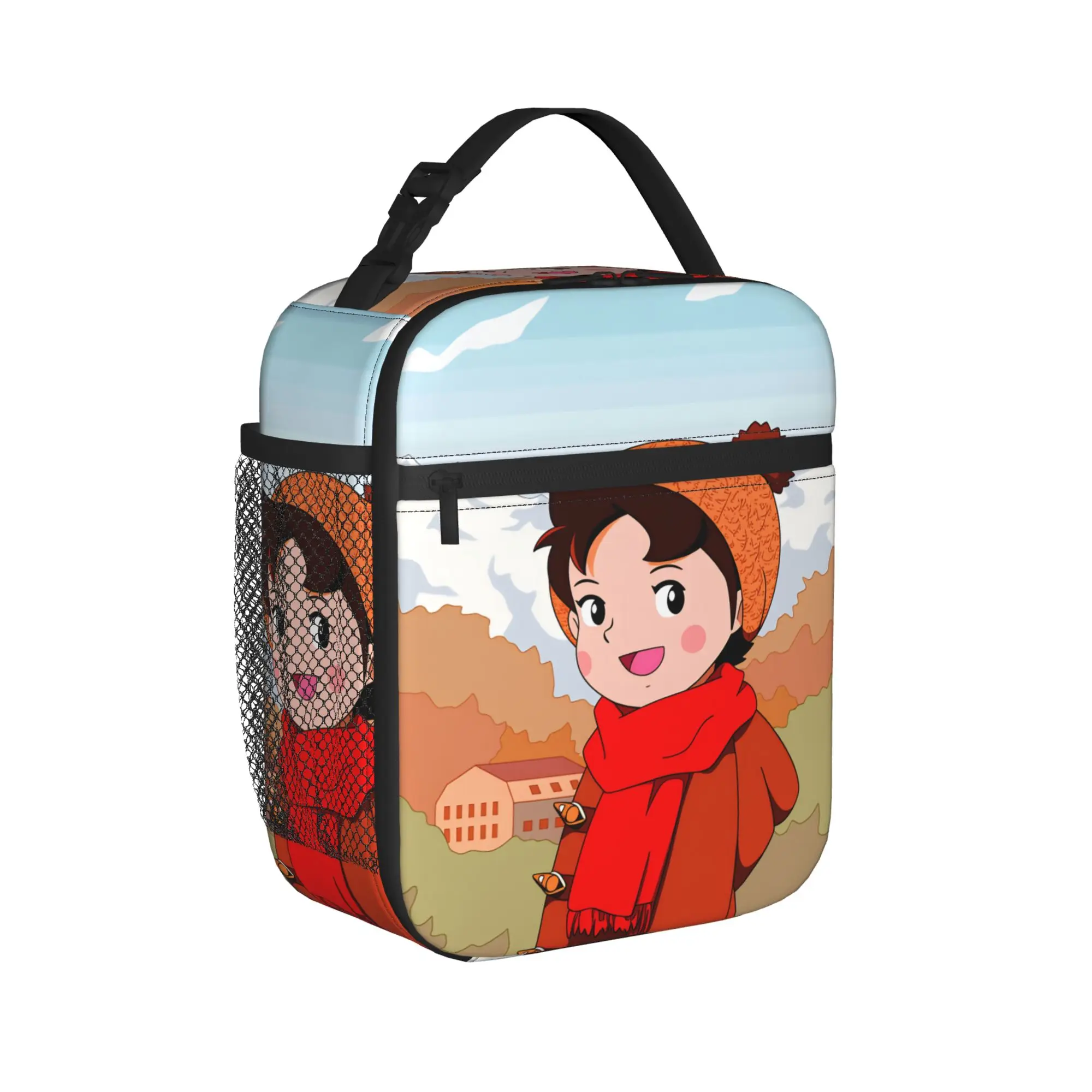 Happy Heidi Lunch Bag  Cute Lunch Box Office Portable Thermal Tote Handbags For Girls Oxford Graphic Cooler Bag
