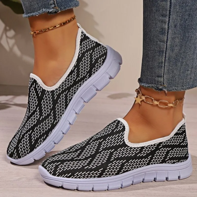 Chaussures de Marche en Maille pour Couple, Baskets Unisexes Respirantes, Souples et Plates, Mocassins pour Homme et Femme