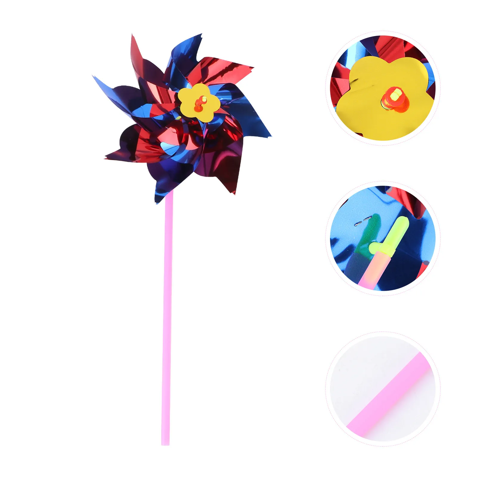 20Pcs Realistic Looking Plastic Rainbow Pinwheel DIY Windmill Kit Party Room Store Window Decor Handheld Wind
