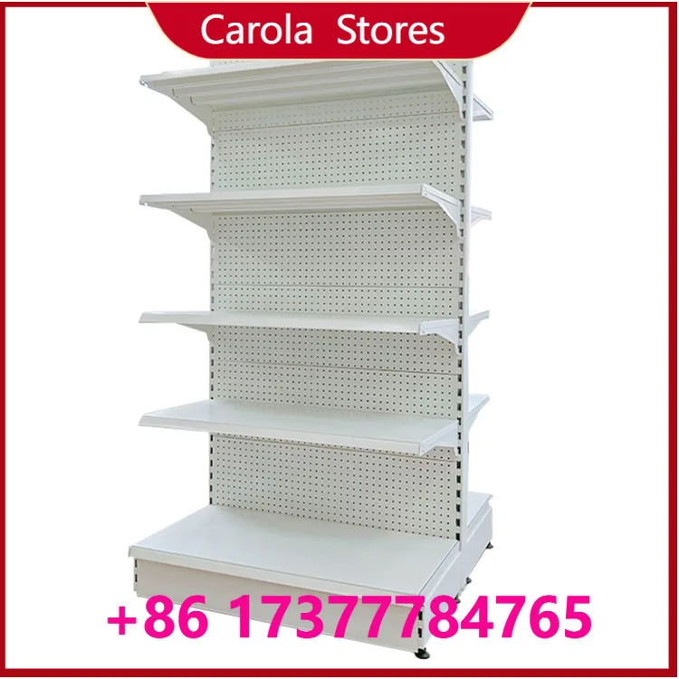 

Factory Price Multi-Tier White H-Hole Metal Supermarket Gondola Shelving