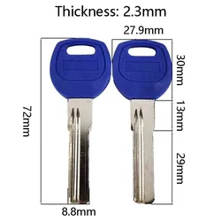 5-100 Pcs Blank Key BAODEAN 29mm Copper Plastic for Vertical Key Cutting Machine Keys Embryo Tool Civil House Door Blue